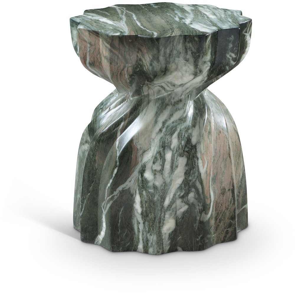 Caserta Green Marble Finish Concrete End Table