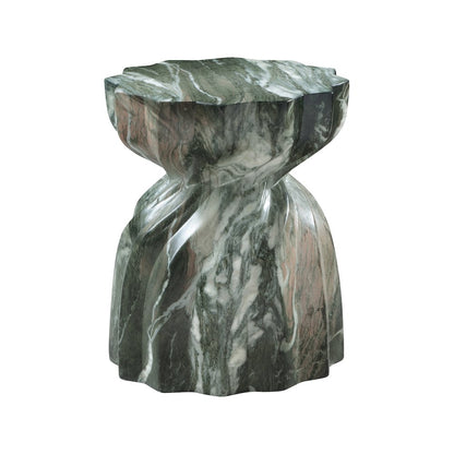 Caserta Green Marble Finish Concrete End Table