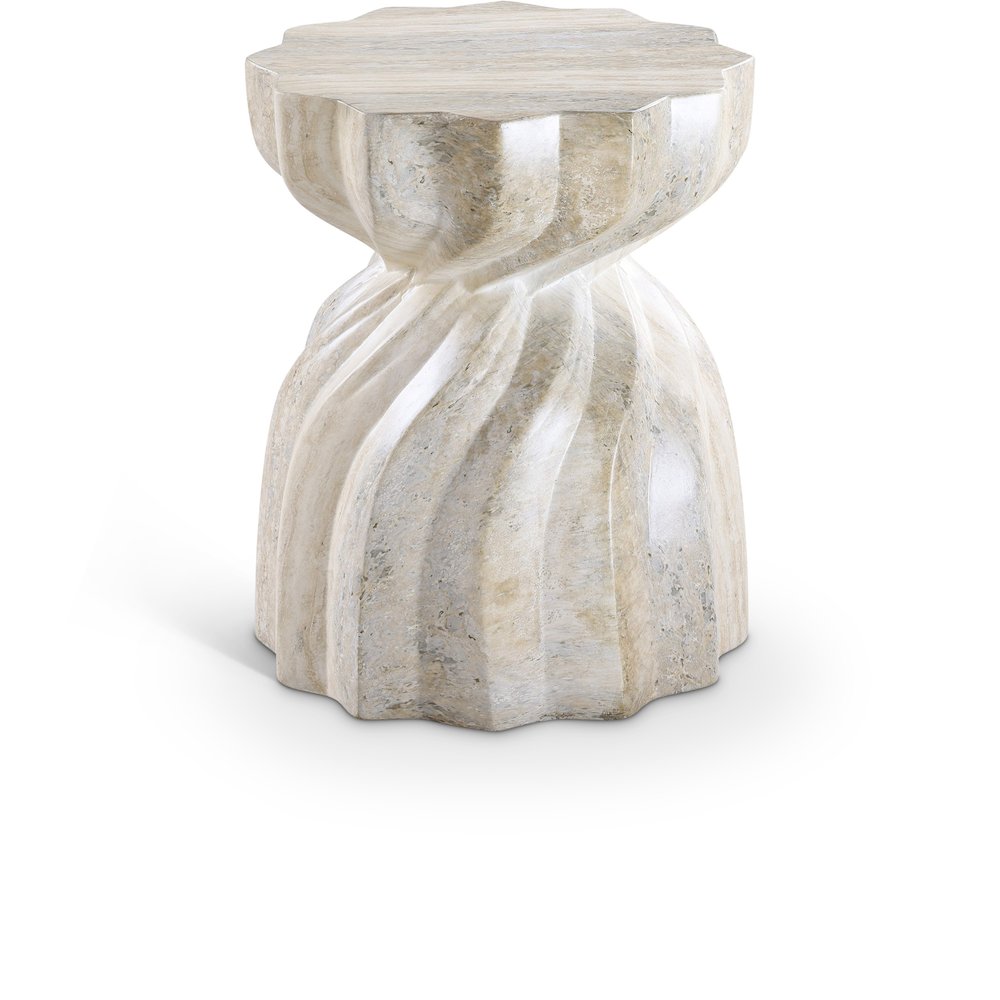 Caserta Travertine Travertine Finish Concrete End Table