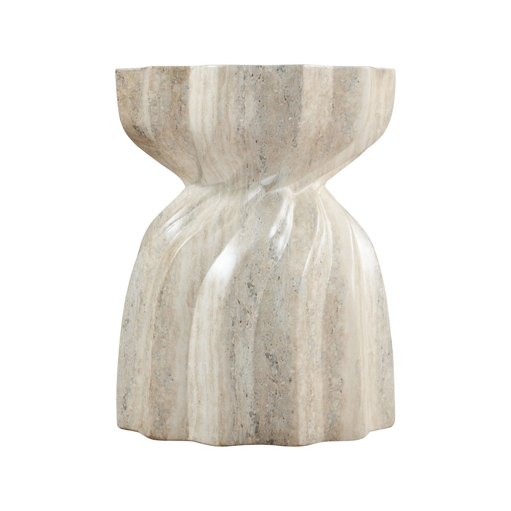 Caserta Travertine Travertine Finish Concrete End Table