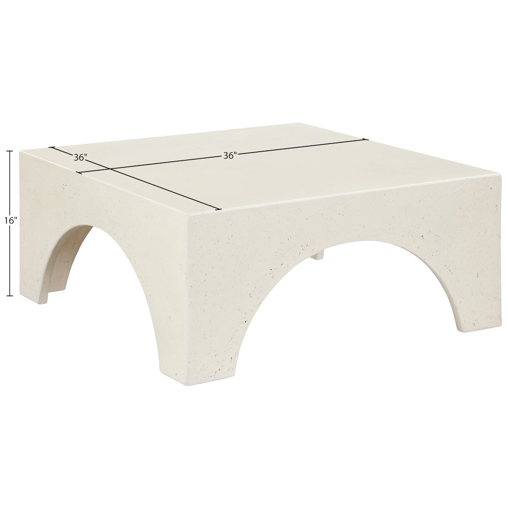 Renza Cream Concrete And Fiberglass Indoor / Outdoor Coffee Table