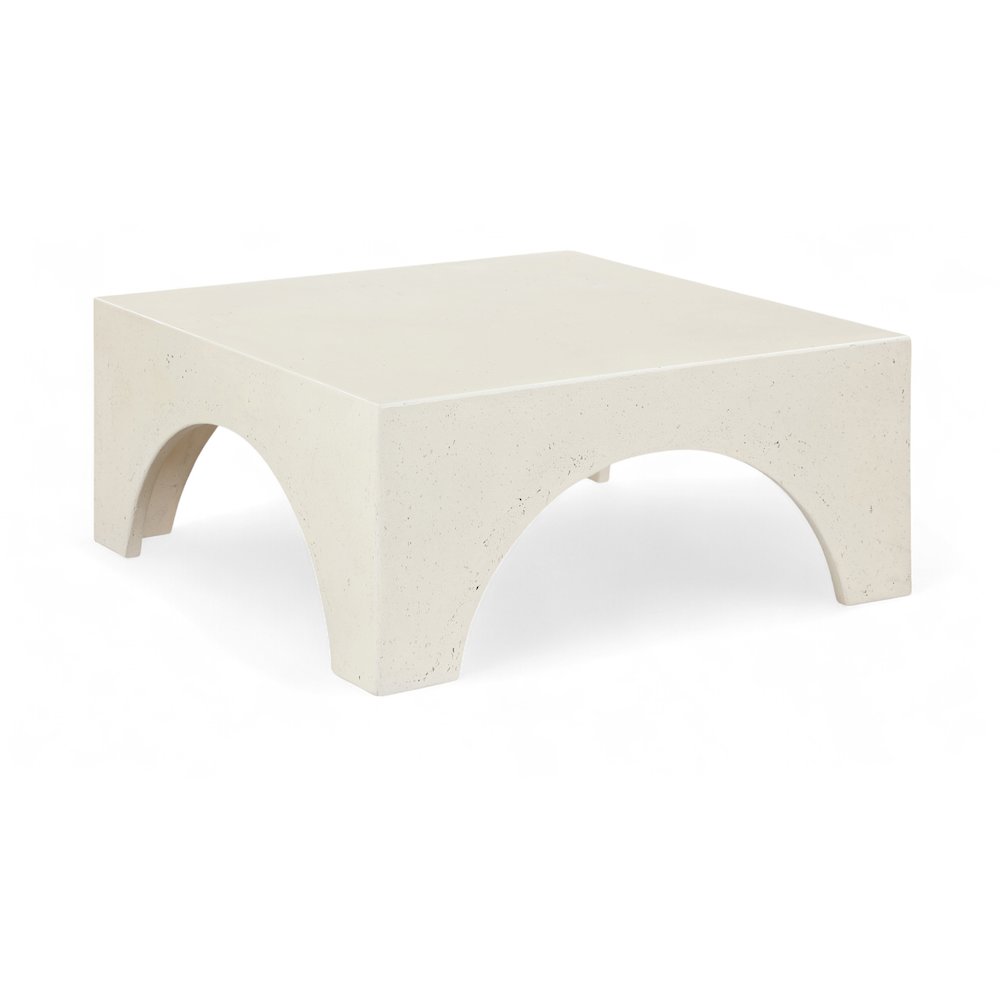 Renza Cream Concrete And Fiberglass Indoor / Outdoor Coffee Table