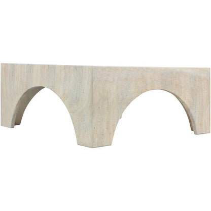 Renza Travertine Concrete And Fiberglass Indoor / Outdoor Coffee Table