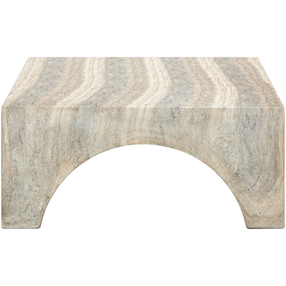 Renza Travertine Concrete And Fiberglass Indoor / Outdoor Coffee Table