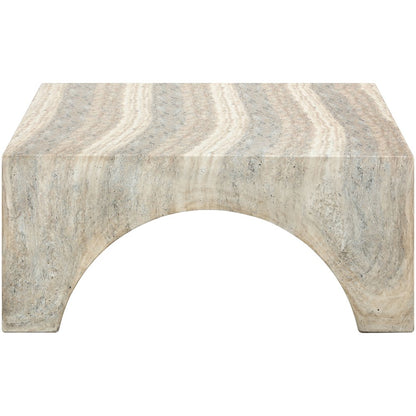 Renza Travertine Concrete And Fiberglass Indoor / Outdoor Coffee Table