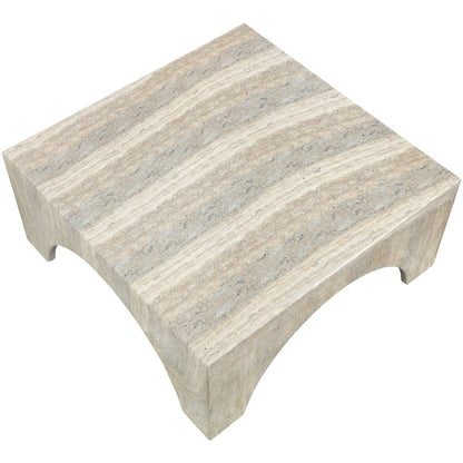 Renza Travertine Concrete And Fiberglass Indoor / Outdoor Coffee Table