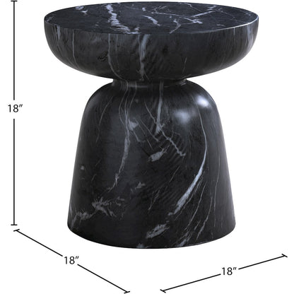 Avellino Black Marble Finish Concrete End Table