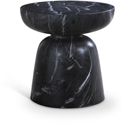 Avellino Black Marble Finish Concrete End Table