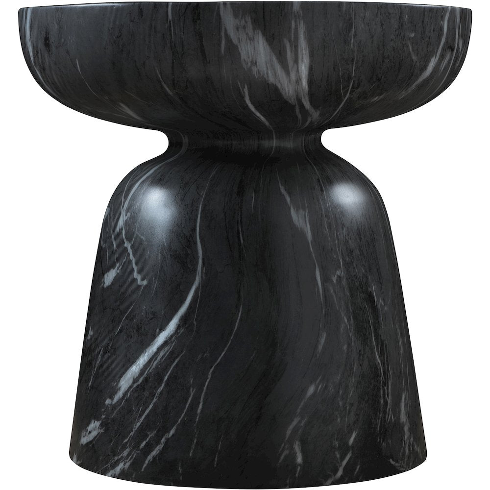 Avellino Black Marble Finish Concrete End Table