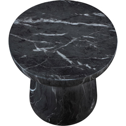 Avellino Black Marble Finish Concrete End Table