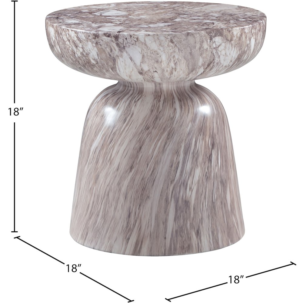 Avellino Brown Marble Finish Concrete End Table