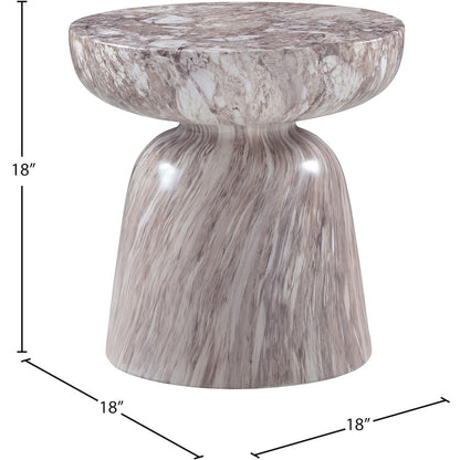 Avellino Brown Marble Finish Concrete End Table