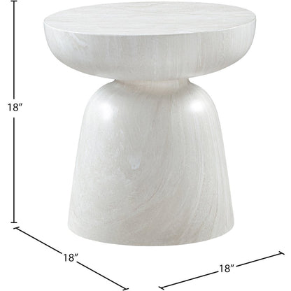 Avellino White Marble Finish Concrete End Table