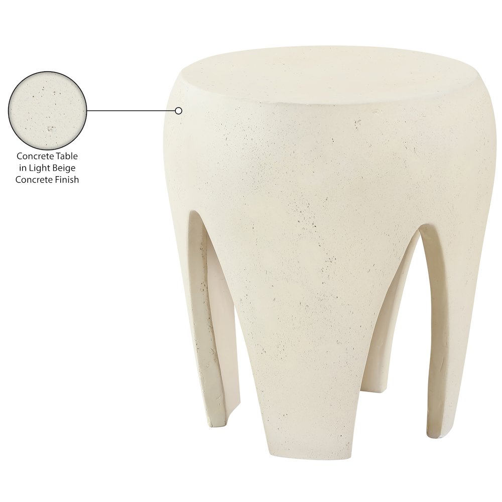 Moxie Cream Concrete And Fiberglass Indoor / Outdoor End Table