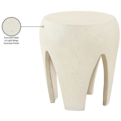 Moxie Cream Concrete And Fiberglass Indoor / Outdoor End Table