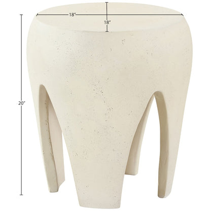 Moxie Cream Concrete And Fiberglass Indoor / Outdoor End Table