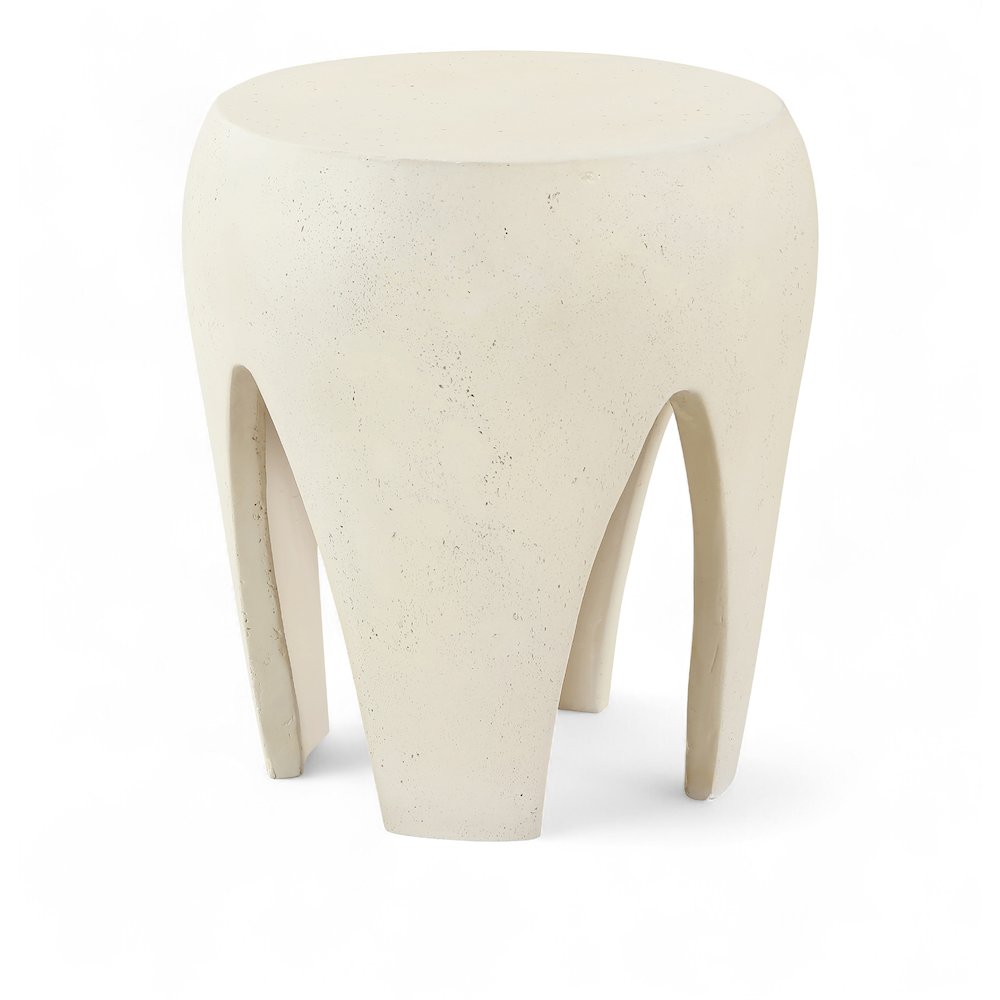 Moxie Cream Concrete And Fiberglass Indoor / Outdoor End Table