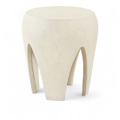 Moxie Cream Concrete And Fiberglass Indoor / Outdoor End Table