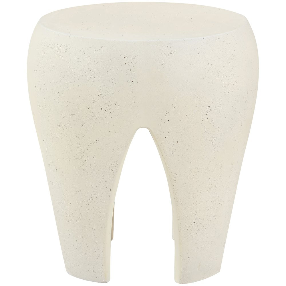 Moxie Cream Concrete And Fiberglass Indoor / Outdoor End Table