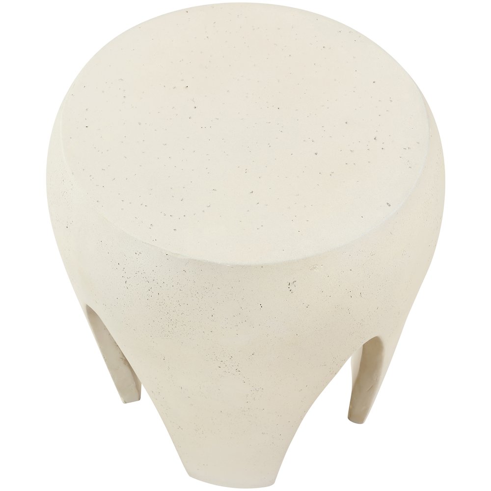 Moxie Cream Concrete And Fiberglass Indoor / Outdoor End Table
