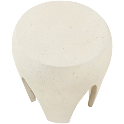 Moxie Cream Concrete And Fiberglass Indoor / Outdoor End Table