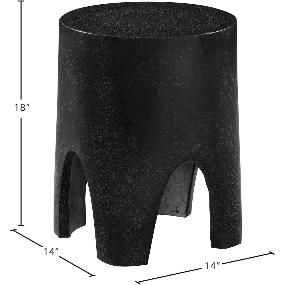 Foligno Black Marble Finish Concrete End Table