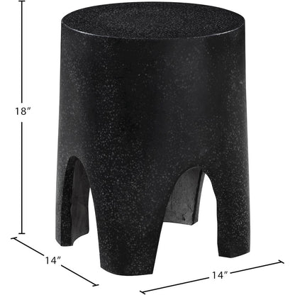 Foligno Black Marble Finish Concrete End Table