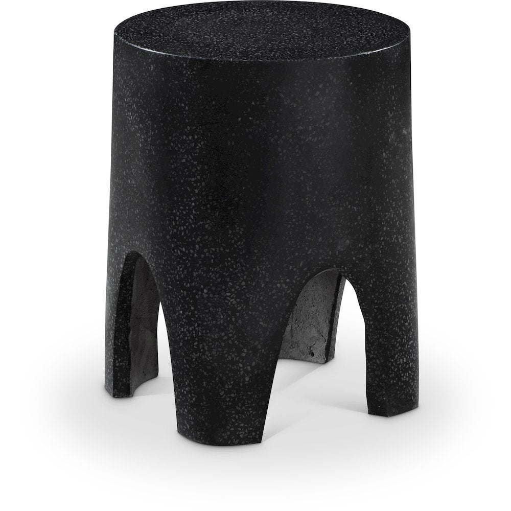 Foligno Black Marble Finish Concrete End Table
