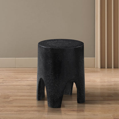 Foligno Black Marble Finish Concrete End Table