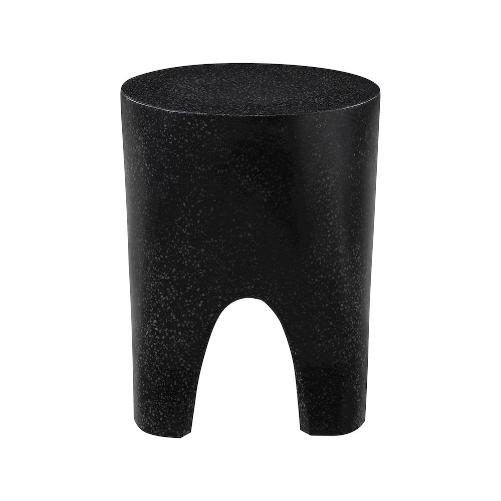 Foligno Black Marble Finish Concrete End Table