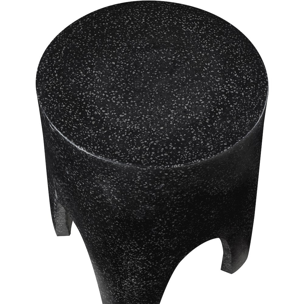 Foligno Black Marble Finish Concrete End Table
