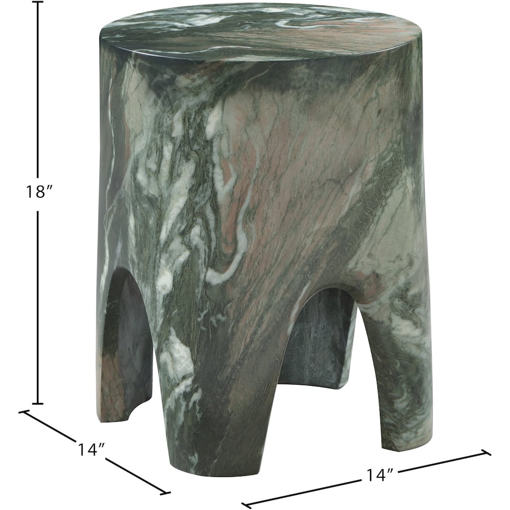 Foligno Green Marble Finish Concrete End Table