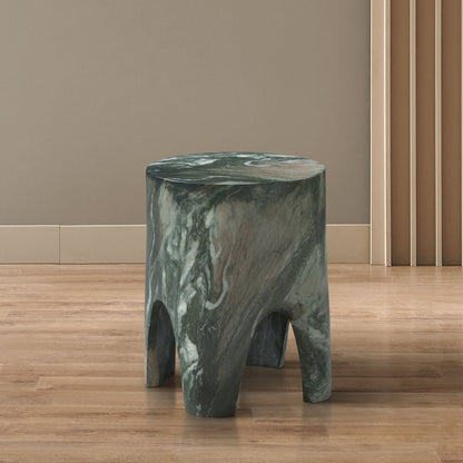 Foligno Green Marble Finish Concrete End Table