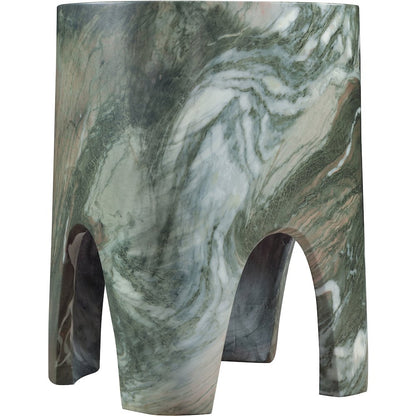Foligno Green Marble Finish Concrete End Table