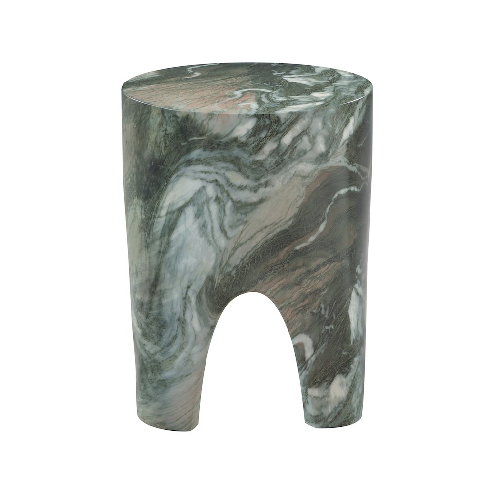 Foligno Green Marble Finish Concrete End Table
