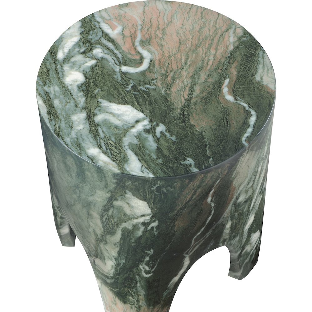 Foligno Green Marble Finish Concrete End Table