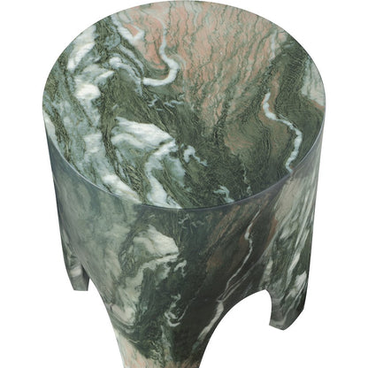 Foligno Green Marble Finish Concrete End Table