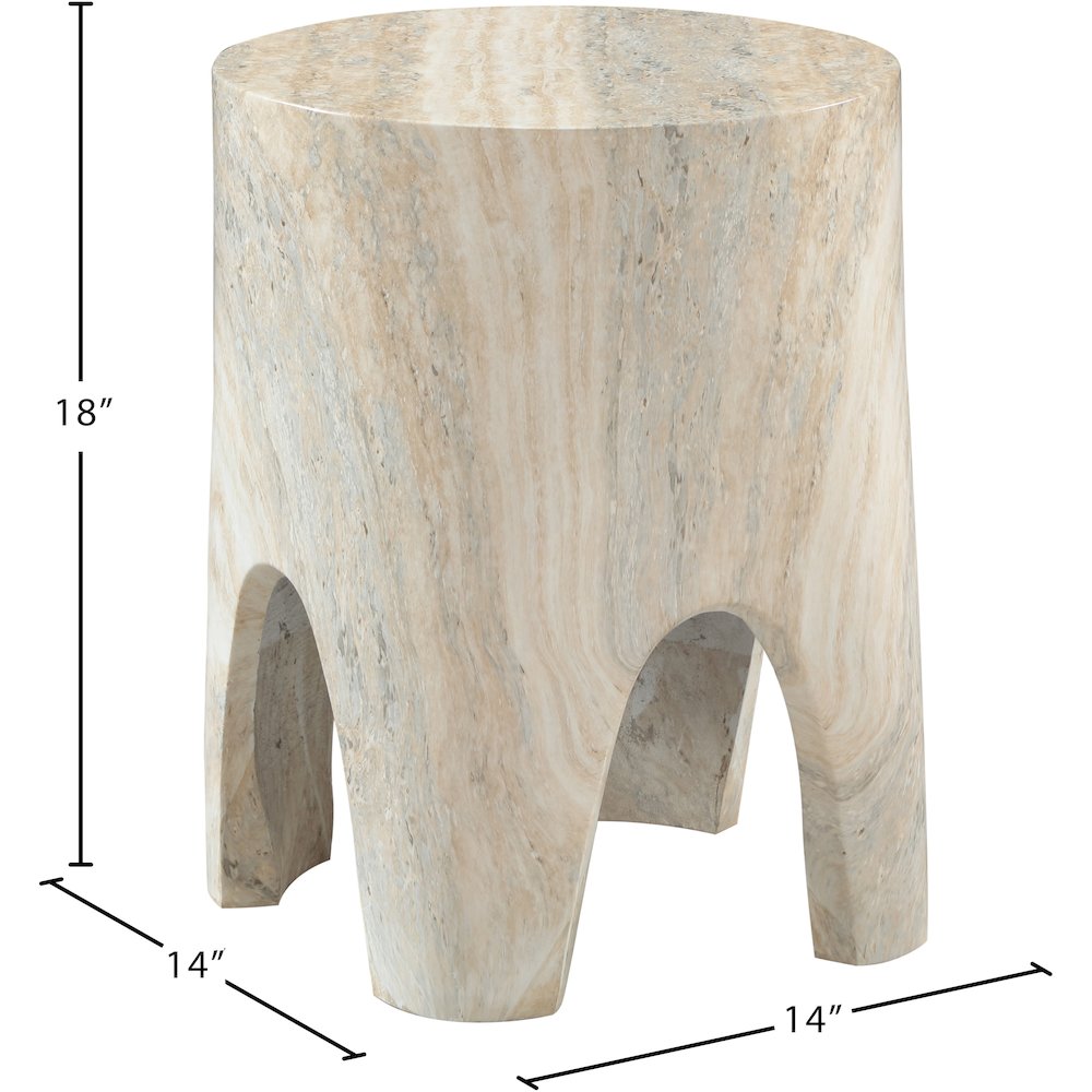 Foligno Travertine Travertine Finish Concrete End Table