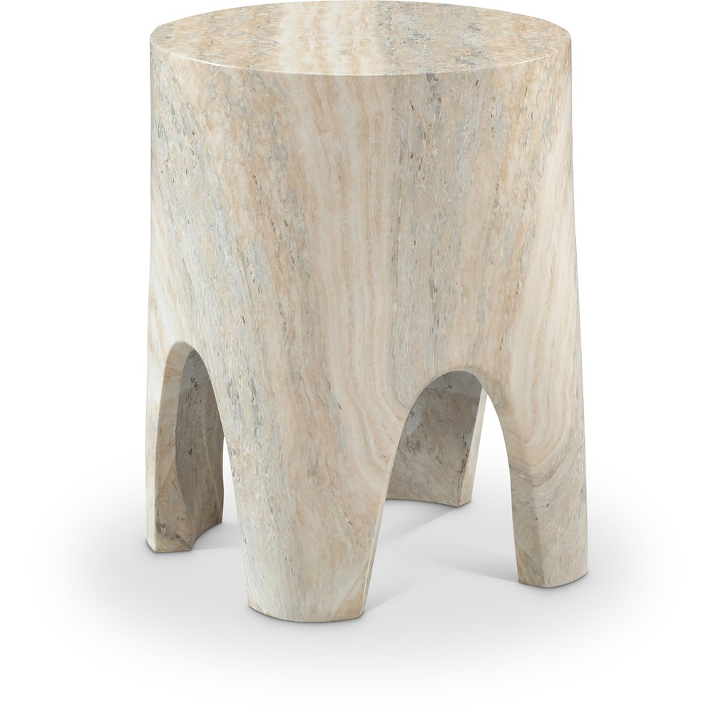 Foligno Travertine Travertine Finish Concrete End Table