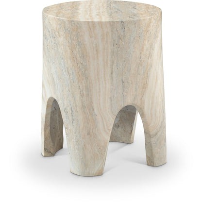 Foligno Travertine Travertine Finish Concrete End Table