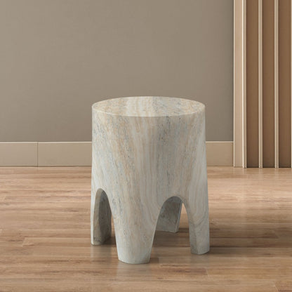 Foligno Travertine Travertine Finish Concrete End Table