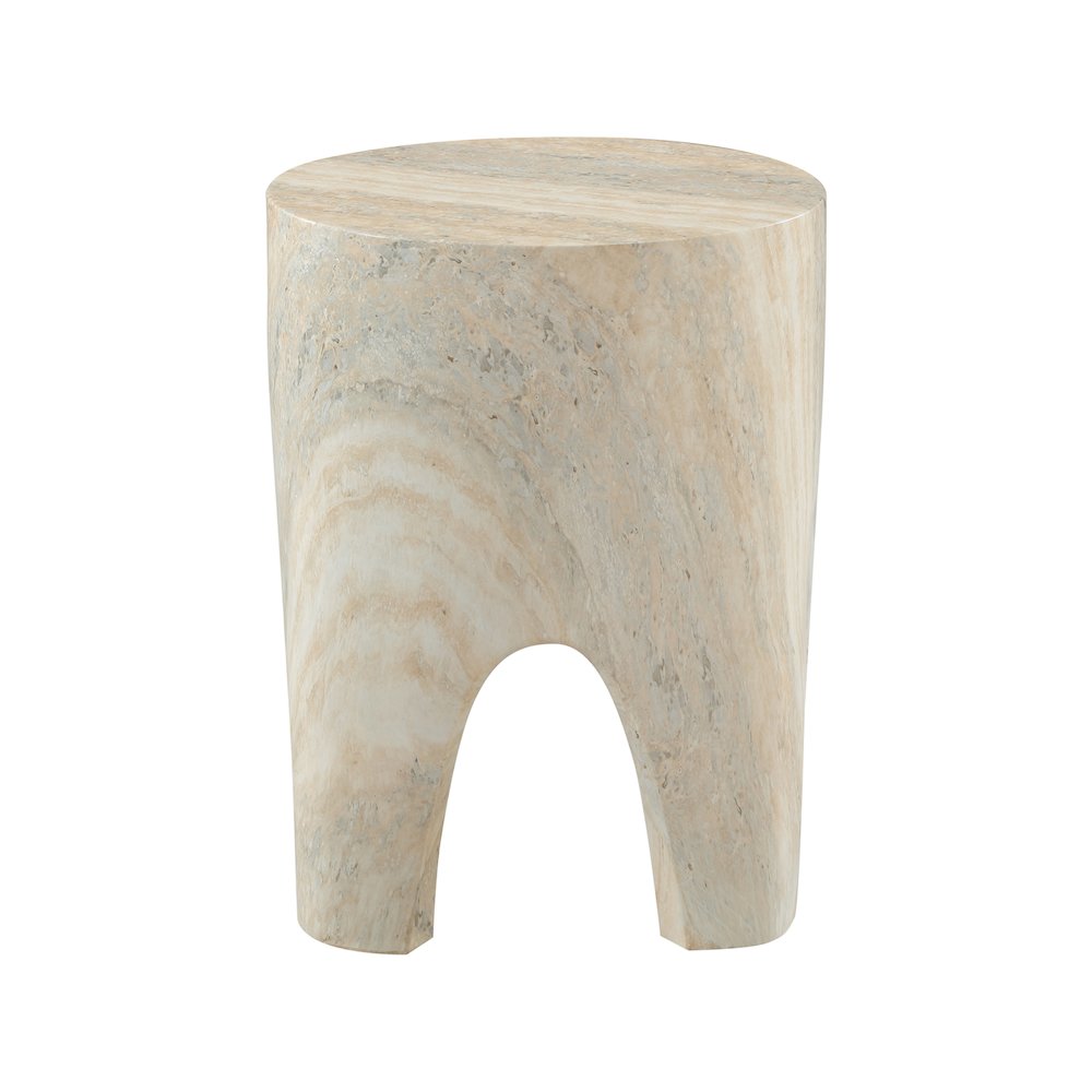 Foligno Travertine Travertine Finish Concrete End Table
