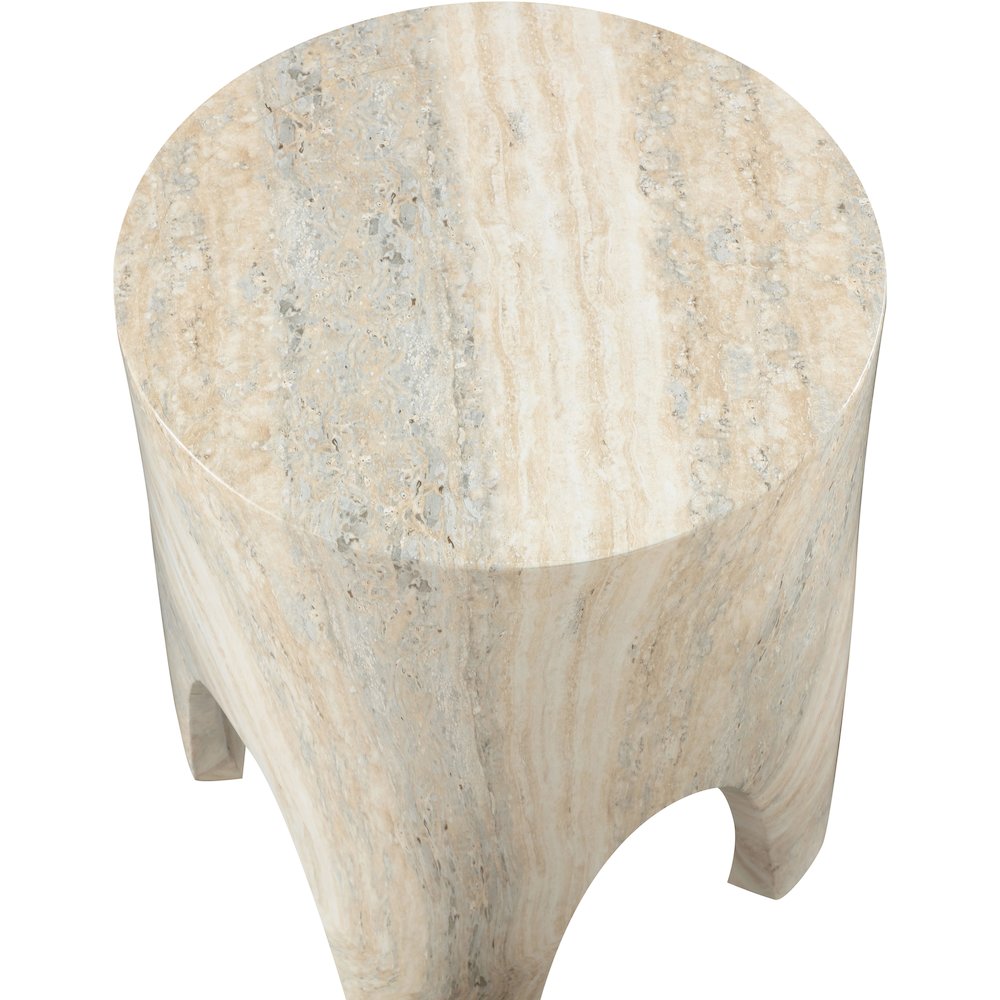 Foligno Travertine Travertine Finish Concrete End Table