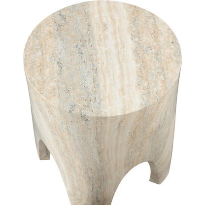 Foligno Travertine Travertine Finish Concrete End Table