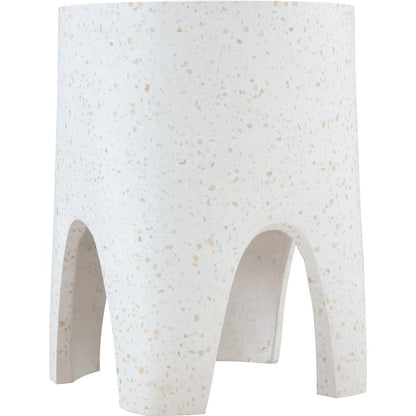 Foligno White Marble Finish Concrete End Table