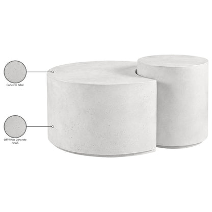 Imperia White Concrete Indoor/Outdoor Coffee Table