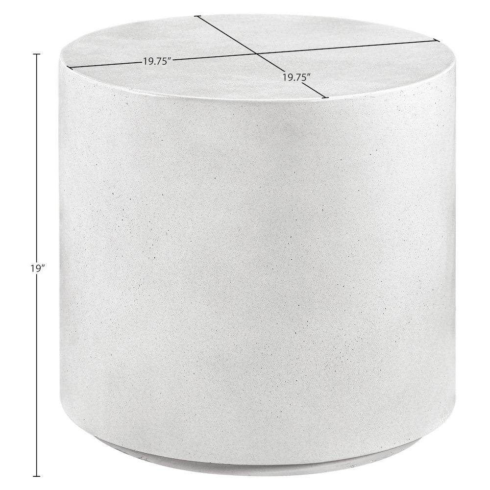 Imperia White Concrete Indoor/Outdoor End Table
