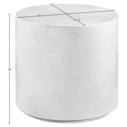 Imperia White Concrete Indoor/Outdoor End Table