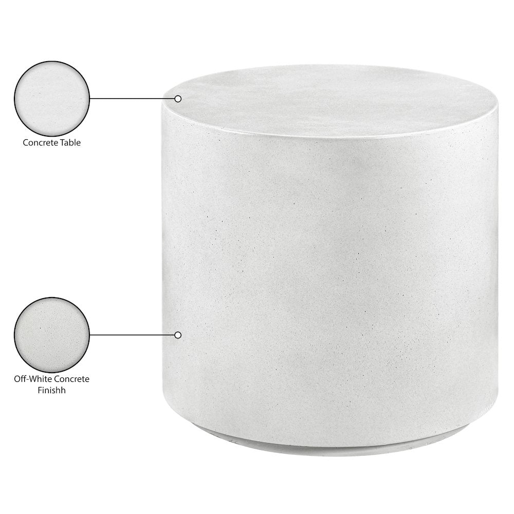 Imperia White Concrete Indoor/Outdoor End Table