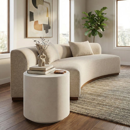 Imperia White Concrete Indoor/Outdoor End Table